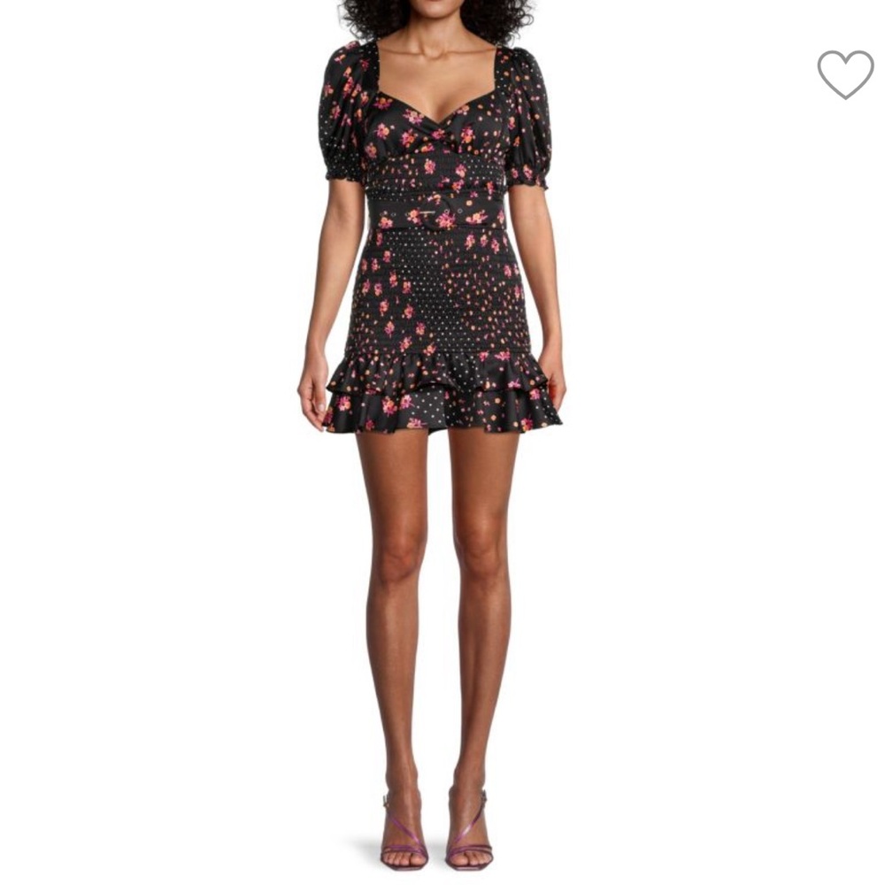 NWOT For Love and Lemons Camellia Smocked Belted Mini Dress